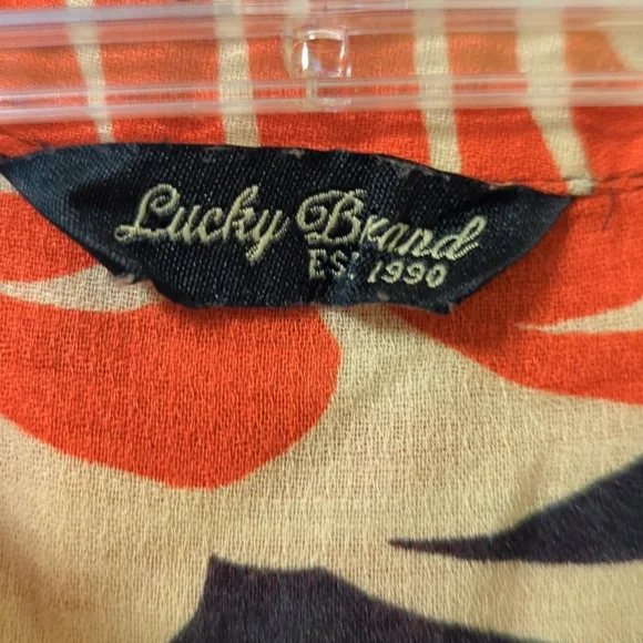 Lucky Brand Orange and Navy Sleeveless Boxy Blouse. 2 For $10 - Picture 3 of 5